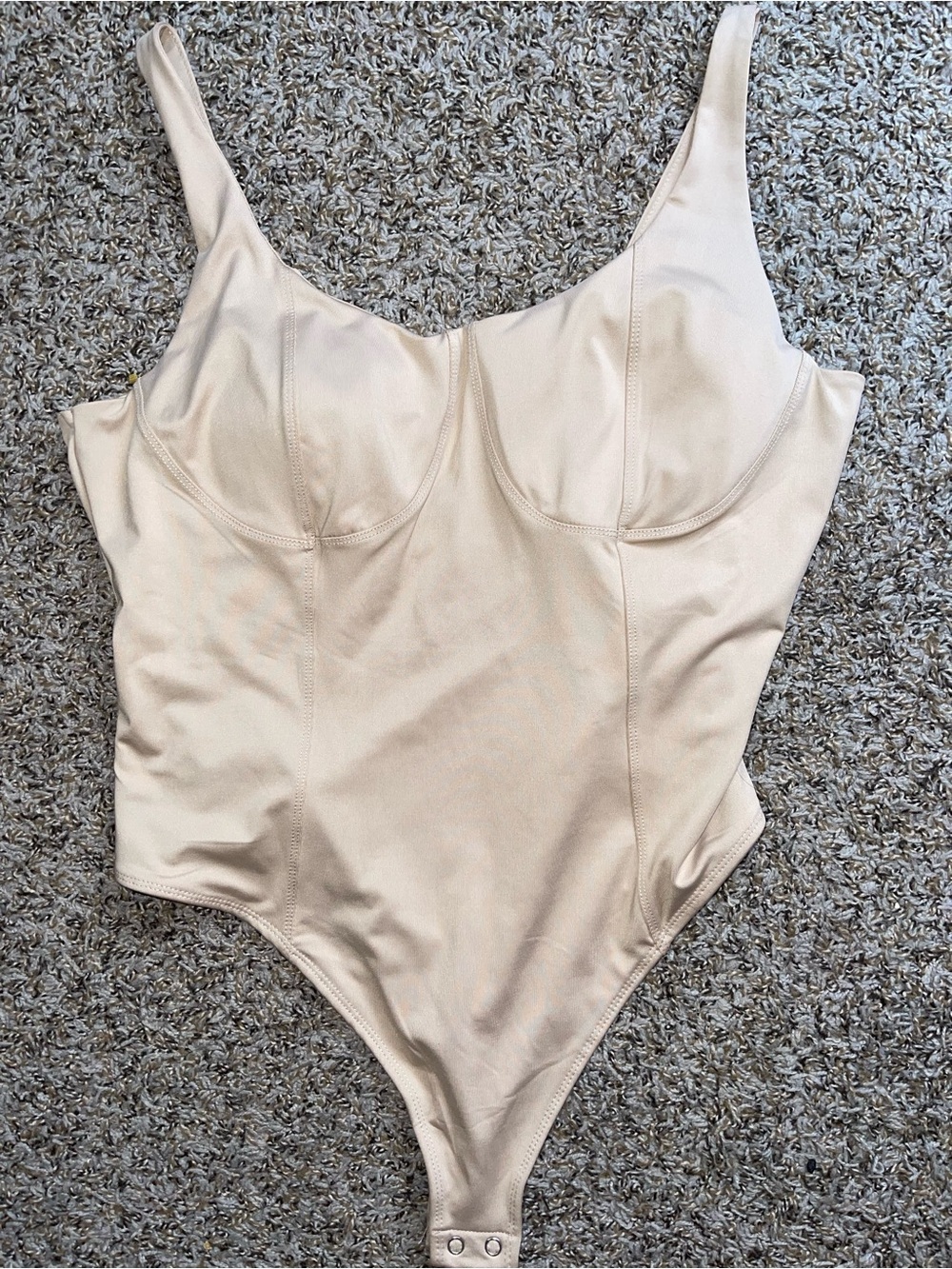 SO Neutral Seam-Detail Bodysuit in Beige